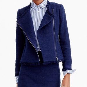 J Crew tweed moto jacket